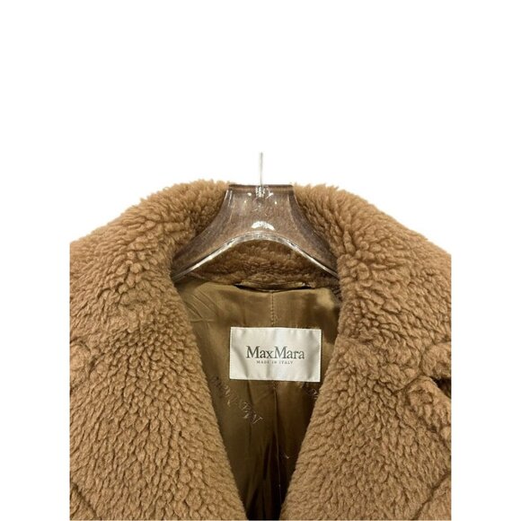 Max Mara Womens Camel Teddy Coat Size 6 Wool & Silk Blend - Picture 3 of 7